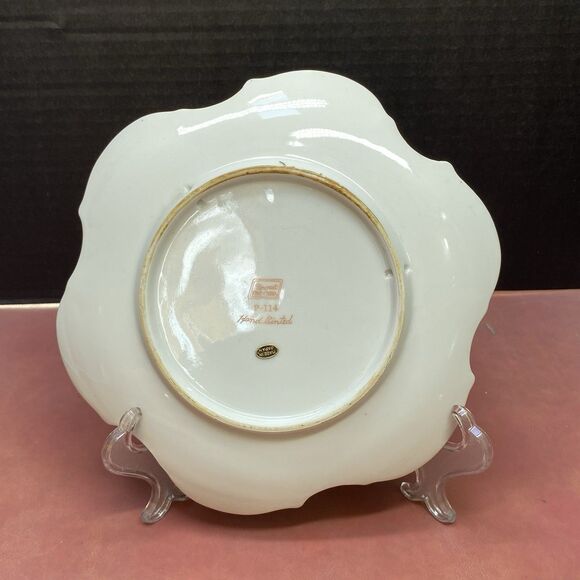 Norcrest Hand Painted Fine China Plate Covered Bridge Winter Scene P-114 Vintage - Picture 3 of 7